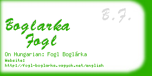 boglarka fogl business card